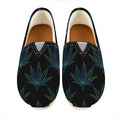 Blue And Green Weed Leaf Pattern Print Casual Shoes