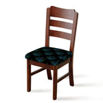 Blue And Green Weed Leaf Pattern Print Chair Cushion Cover