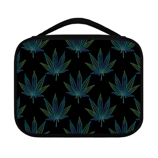 Blue And Green Weed Leaf Pattern Print Classic Bible Case