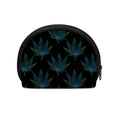 Blue And Green Weed Leaf Pattern Print Coin Purse