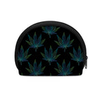 Blue And Green Weed Leaf Pattern Print Coin Purse