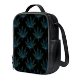 Blue And Green Weed Leaf Pattern Print Crossbody Lunch Bag