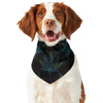 Blue And Green Weed Leaf Pattern Print Dog Bandana