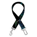 Blue And Green Weed Leaf Pattern Print Dog Seat Belt