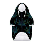 Blue And Green Weed Leaf Pattern Print Dog Zip Up Hoodie