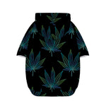 Blue And Green Weed Leaf Pattern Print Dog Zip Up Hoodie