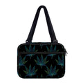 Blue And Green Weed Leaf Pattern Print Double Strap Bible Bag