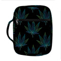 Blue And Green Weed Leaf Pattern Print Front Pocket Bible Bag