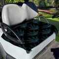 Blue And Green Weed Leaf Pattern Print Golf Cart Seat Cover