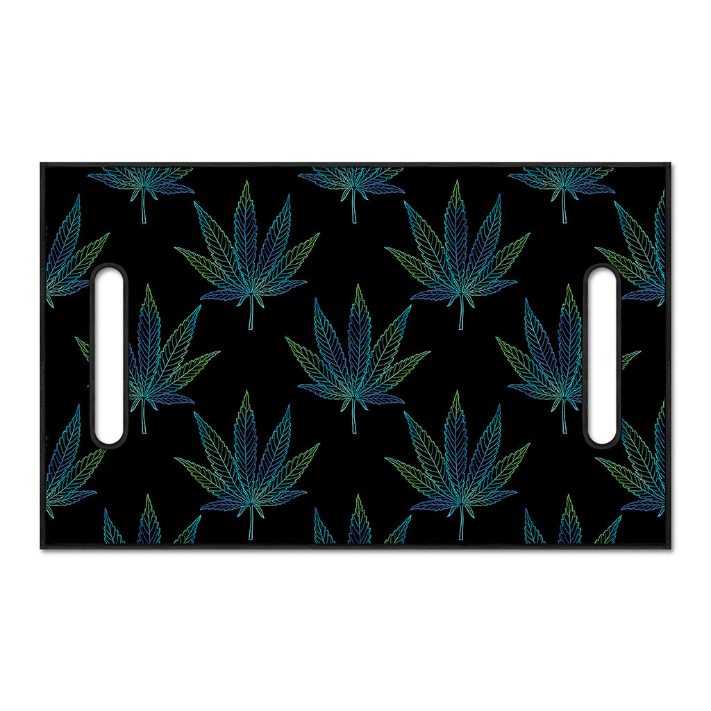Blue And Green Weed Leaf Pattern Print Golf Cart Seat Cover