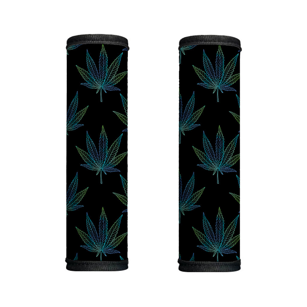 Blue And Green Weed Leaf Pattern Print Handle Covers
