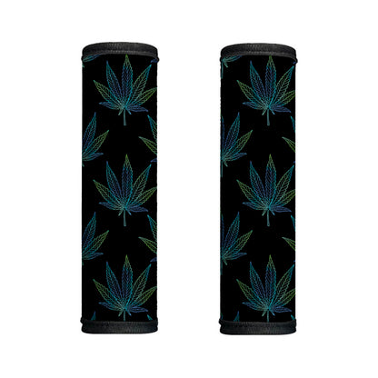 Blue And Green Weed Leaf Pattern Print Handle Covers