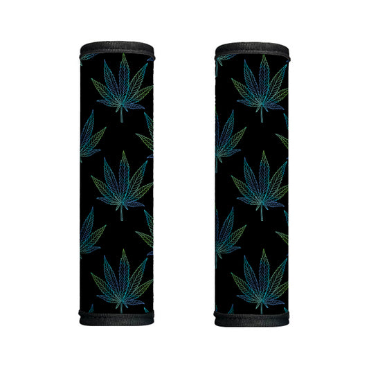 Blue And Green Weed Leaf Pattern Print Handle Covers