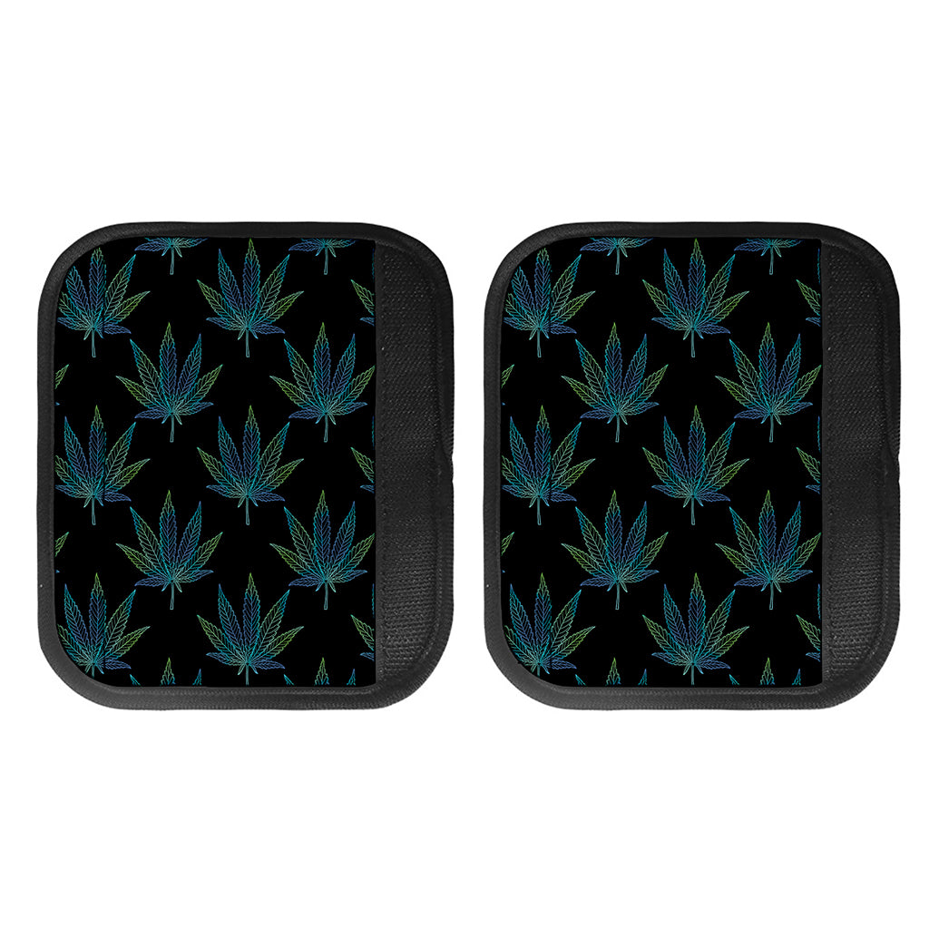 Blue And Green Weed Leaf Pattern Print Handle Covers