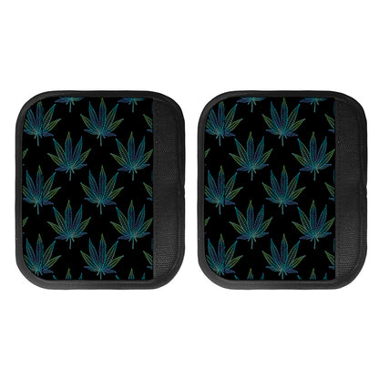 Blue And Green Weed Leaf Pattern Print Handle Covers