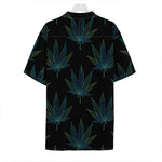 Blue And Green Weed Leaf Pattern Print Hawaiian Shirt