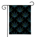 Blue And Green Weed Leaf Pattern Print House Flag