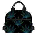 Blue And Green Weed Leaf Pattern Print Insulated Lunch Bag