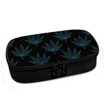 Blue And Green Weed Leaf Pattern Print Insulin Cooler Travel Case