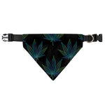 Blue And Green Weed Leaf Pattern Print Over The Collar Dog Bandana