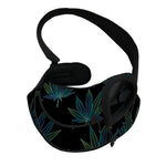 Blue And Green Weed Leaf Pattern Print Pet Sling Carrier