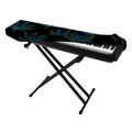 Blue And Green Weed Leaf Pattern Print Piano Keyboard Cover