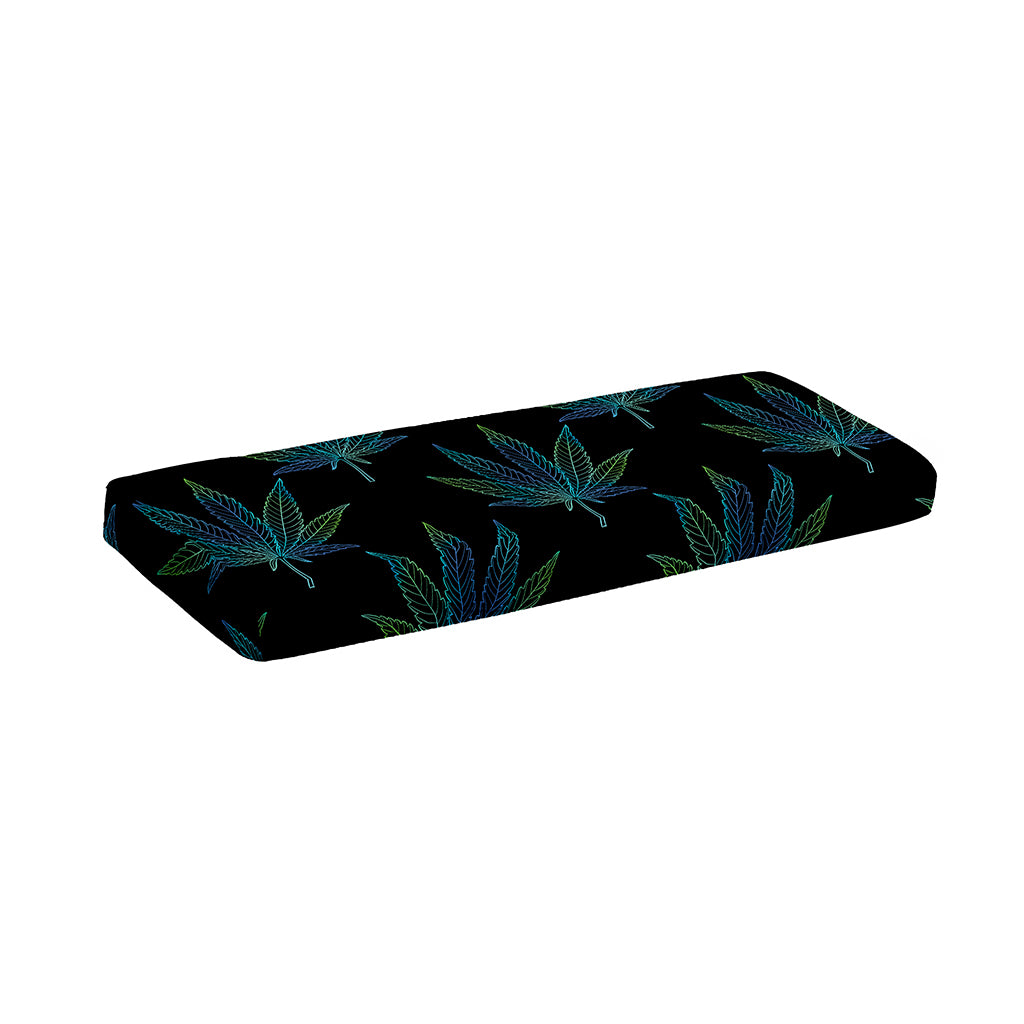 Blue And Green Weed Leaf Pattern Print Piano Keyboard Cover