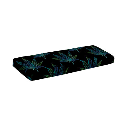 Blue And Green Weed Leaf Pattern Print Piano Keyboard Cover