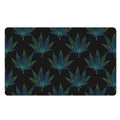 Blue And Green Weed Leaf Pattern Print Polyester Doormat