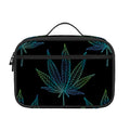 Blue And Green Weed Leaf Pattern Print Portable Lunch Bag