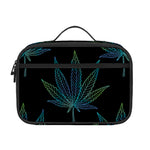 Blue And Green Weed Leaf Pattern Print Portable Lunch Bag