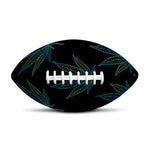 Blue And Green Weed Leaf Pattern Print Rugby Ball