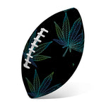Blue And Green Weed Leaf Pattern Print Rugby Ball