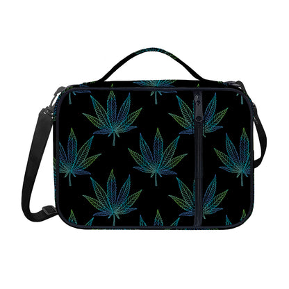 Blue And Green Weed Leaf Pattern Print Shoulder Strap Bible Bag