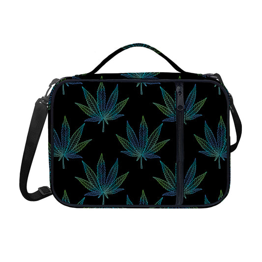 Blue And Green Weed Leaf Pattern Print Shoulder Strap Bible Bag