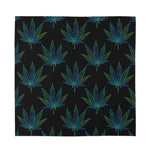 Blue And Green Weed Leaf Pattern Print Silk Bandana