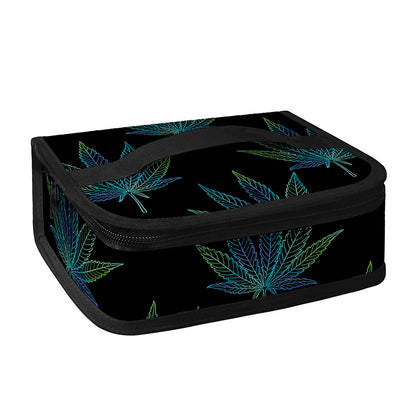 Blue And Green Weed Leaf Pattern Print Small Lunch Bag