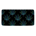 Blue And Green Weed Leaf Pattern Print Towel