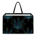 Blue And Green Weed Leaf Pattern Print Utility Tote Bag