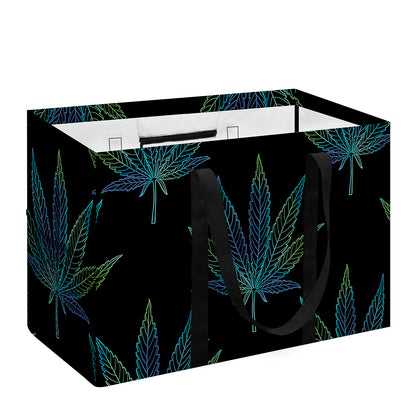 Blue And Green Weed Leaf Pattern Print Utility Tote Bag
