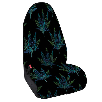 Blue And Green Weed Leaf Pattern Print Waterproof Car Seat Cover