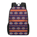 Blue And Orange Southwestern Print 17 Inch Backpack