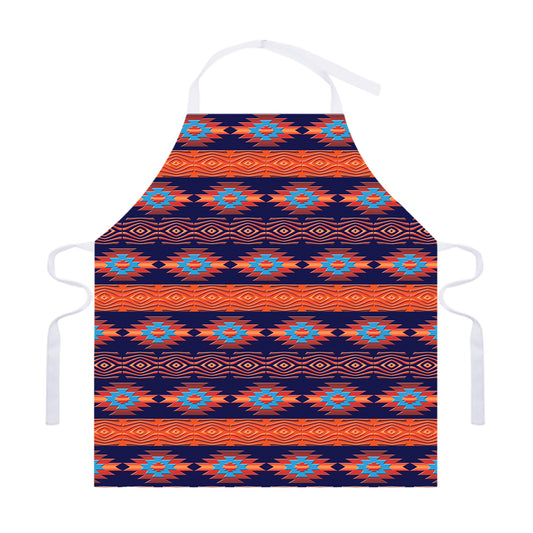 Blue And Orange Southwestern Print Adjustable Apron