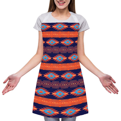 Blue And Orange Southwestern Print Adjustable Apron