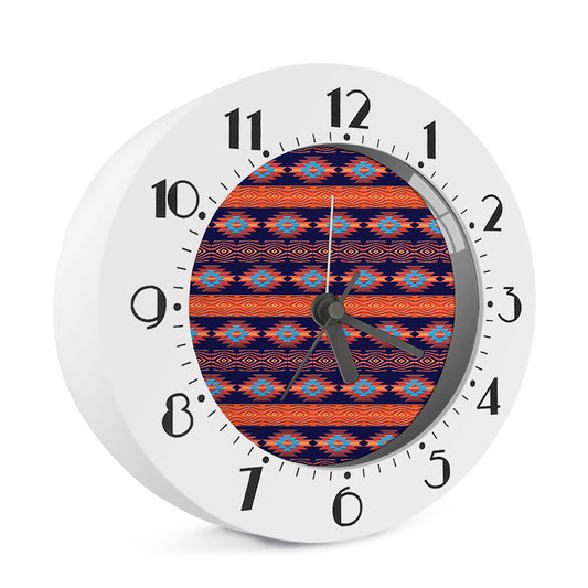 Blue And Orange Southwestern Print Alarm Clock