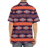 Blue And Orange Southwestern Print Aloha Shirt