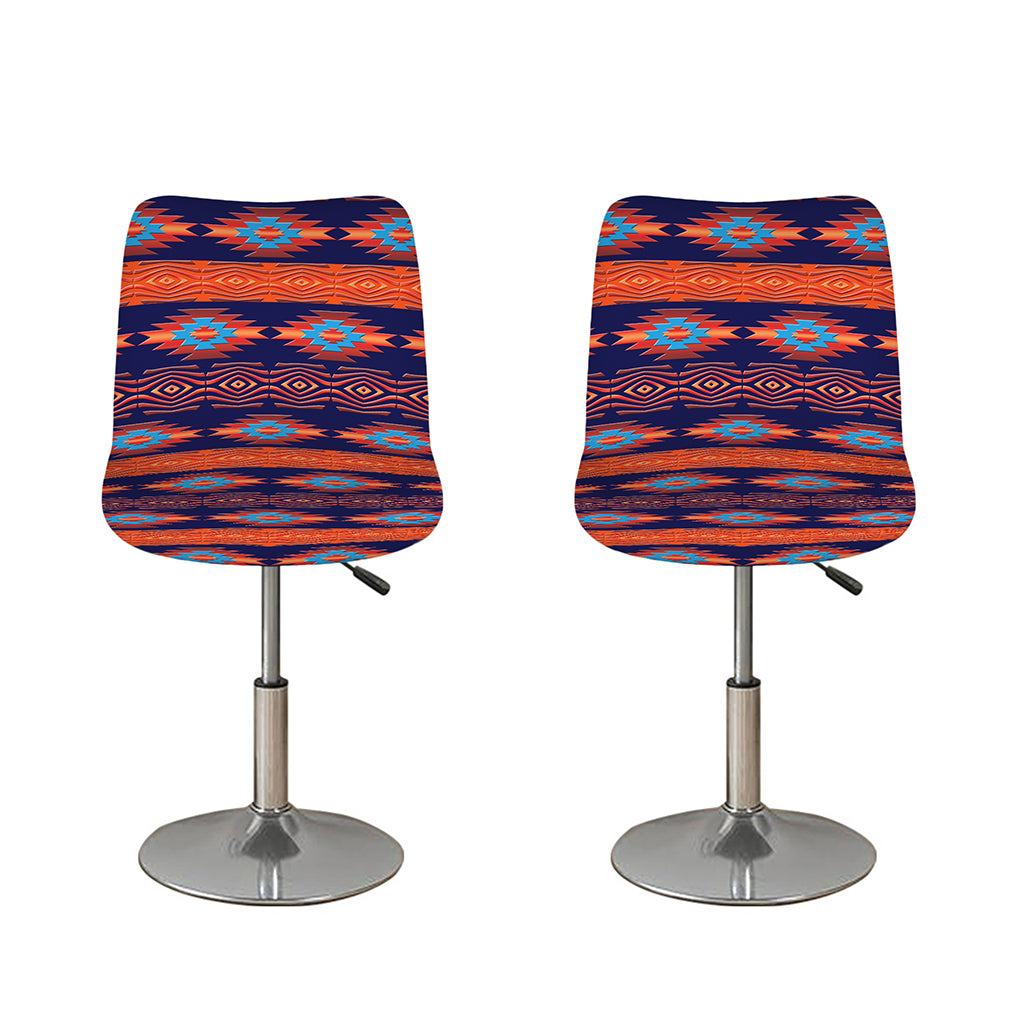 Blue And Orange Southwestern Print Bar Stool Covers