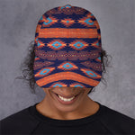 Blue And Orange Southwestern Print Baseball Cap
