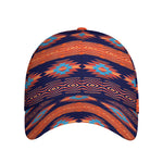 Blue And Orange Southwestern Print Baseball Cap