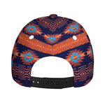 Blue And Orange Southwestern Print Baseball Cap